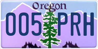 OR license plate 005PRH