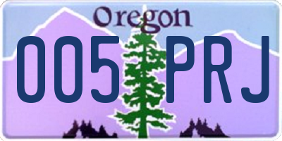OR license plate 005PRJ