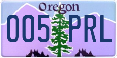 OR license plate 005PRL