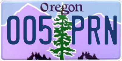 OR license plate 005PRN