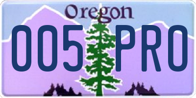 OR license plate 005PRO