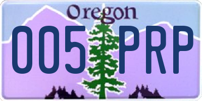 OR license plate 005PRP
