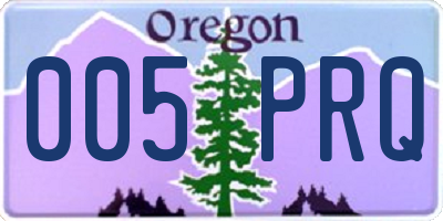OR license plate 005PRQ
