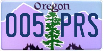 OR license plate 005PRS