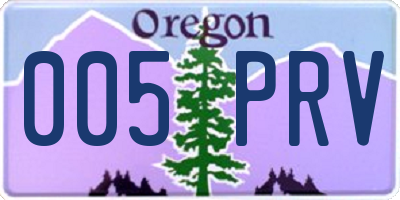 OR license plate 005PRV