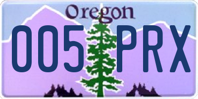 OR license plate 005PRX