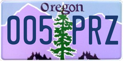 OR license plate 005PRZ