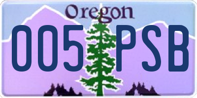 OR license plate 005PSB