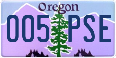 OR license plate 005PSE