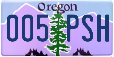 OR license plate 005PSH