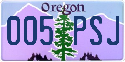 OR license plate 005PSJ