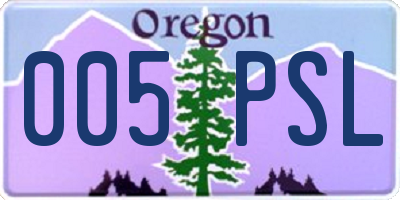 OR license plate 005PSL