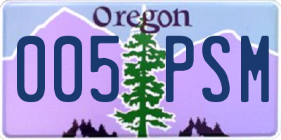 OR license plate 005PSM