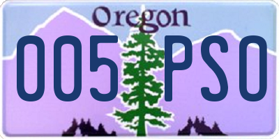 OR license plate 005PSO