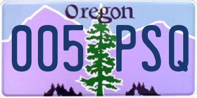 OR license plate 005PSQ