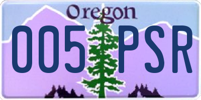 OR license plate 005PSR