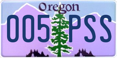 OR license plate 005PSS