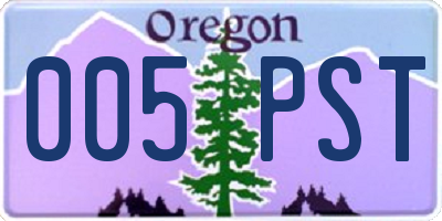 OR license plate 005PST