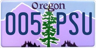 OR license plate 005PSU