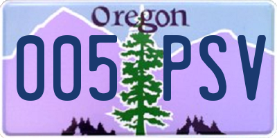 OR license plate 005PSV