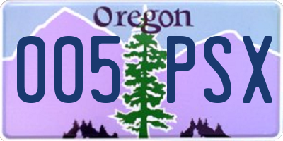 OR license plate 005PSX