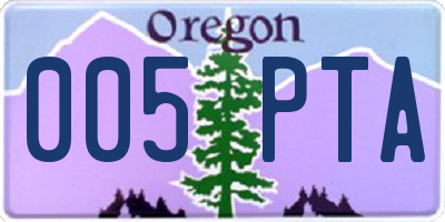 OR license plate 005PTA