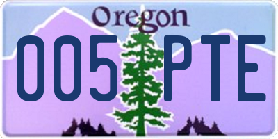 OR license plate 005PTE