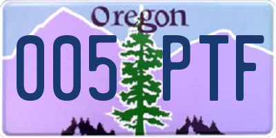 OR license plate 005PTF