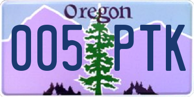 OR license plate 005PTK