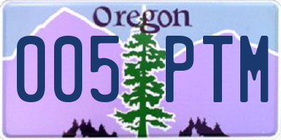 OR license plate 005PTM