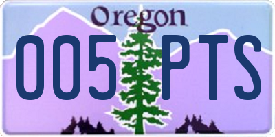 OR license plate 005PTS