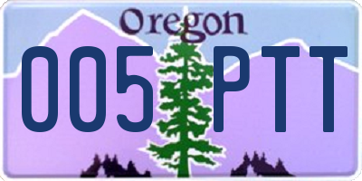OR license plate 005PTT