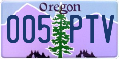 OR license plate 005PTV