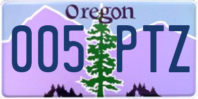 OR license plate 005PTZ