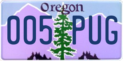 OR license plate 005PUG
