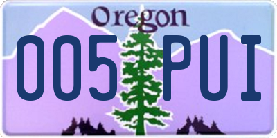 OR license plate 005PUI