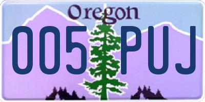 OR license plate 005PUJ