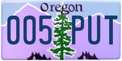 OR license plate 005PUT