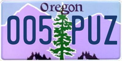 OR license plate 005PUZ
