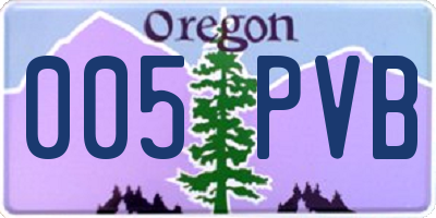 OR license plate 005PVB
