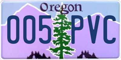 OR license plate 005PVC