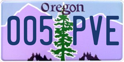 OR license plate 005PVE