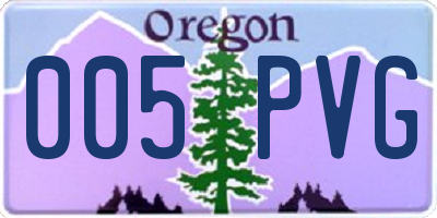 OR license plate 005PVG