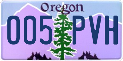 OR license plate 005PVH