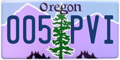OR license plate 005PVI