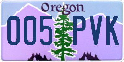 OR license plate 005PVK