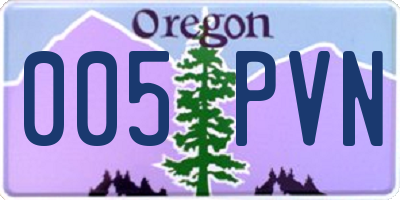OR license plate 005PVN