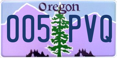 OR license plate 005PVQ