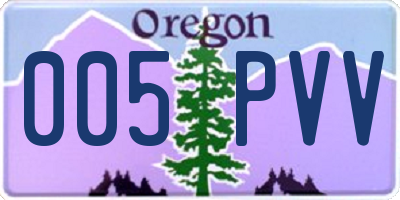 OR license plate 005PVV
