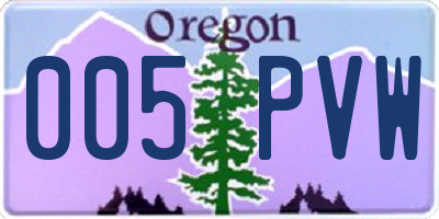 OR license plate 005PVW